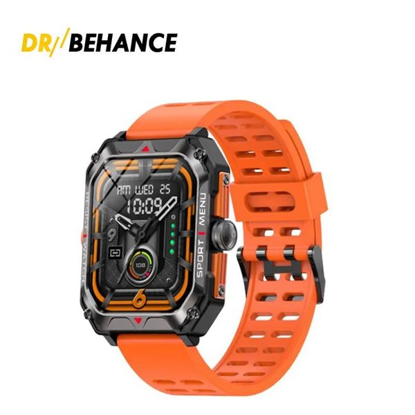 Relojes Nuevo H22 Reloj inteligente para hombres IP68 Impermeable Deportes al aire libre Súper resistencia Pantalla HD Cronómetro Despertador Frecuencia cardíaca Oxígeno en sangre S