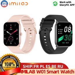 Regardez un nouvel imilab W01 Smart Watch Men Women Femmes 1.69 "Smartwatch Fitness Tracker Sport Petomètre cardiaque Spo2 Sleep Monitor Gift