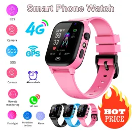 Relojes nuevos niños 4G Smart Watch Sim Video llamadas SOS Ubicación GPS Teléfono Mira la ubicación de la cámara Rastreador Implaz de agua Smartwatch Smartwatch