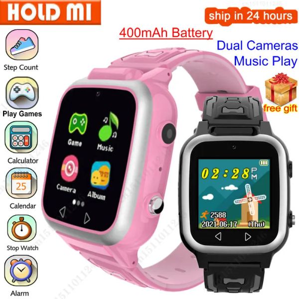 Regarde les nouveaux enfants Smart Watch Game Jedomètre Double appareil photo Enfants MP3 enregistrement Smartwatch Baby Watch Gift For Boys Girls