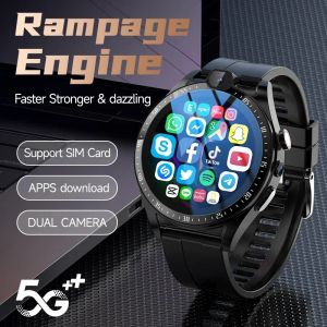 Montres Nouvelle carte SIM Version mondiale L01 Montre intelligente pour hommes 4G NET 128G ROM WiFi Double caméra GPS Android OS9 Application Télécharger Appel à cadran