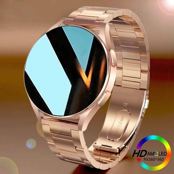 Montres Nouvelle montre intelligente AMOLED 360 * 360 HD écran température corporelle cadran appel montre intelligente pour Samsung Galaxy montre femmes IP67 étanche