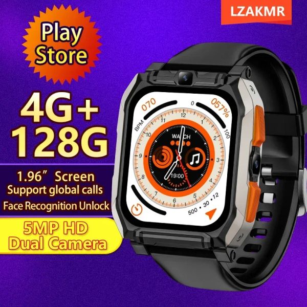 Montres New T3 Android OS Smart Watches Men 4G Fonction de paiement net Navigation GPS 5MP HD Double caméra Fonction de paiement Rappel du message