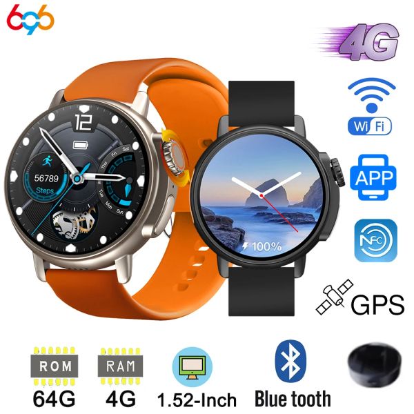 Relojes nuevos ultra mujeres Ram 4GB ROM 64GB 4G Llame GPS Smart Watch NFC Wifi Sports Fitness Improoning Men Cámara SIM Cámara inteligente