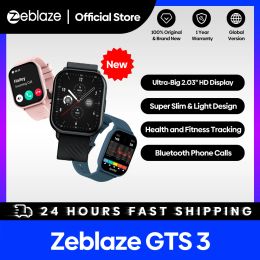 Montres New Zeblaze GTS 3 vocale appelant Smart Watch Ultrabig 2.03 '' HD Screen 24H Monitor de santé 100+ Modes de sport 200+ Visages de montre