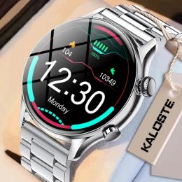 Bekijkt NFC Smartwatch Men AMOLED 390*390 HD -scherm Altijd te zien Bluetooth Call Smart Watch IP68 Waterdichte sporthorloges Nieuw 2022