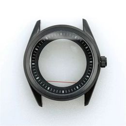 Relojes NH35 Case de vidrio de zafiro 41 mm Case de reloj de acero inoxidable negro para NH35 NH36 4R35A 4R36A MOVIMIENTO MECÁNICO RELAJ