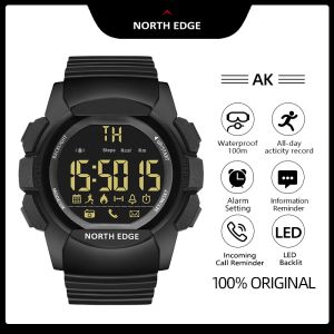 Montres North Edge Ak Men Smart Watch Time Time Smartwatch Starwatch Getomètre Distance Calories Horloge militaire ALARME 100M ALARME 100M