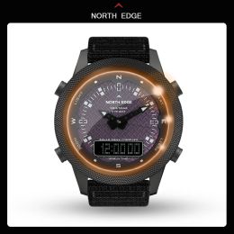 Montres North Edge Digital Watch for Men Outdoor Solar Sport Watches Full Metal Imperproof 50m Compass Coundown Stopwatch Smart Watch