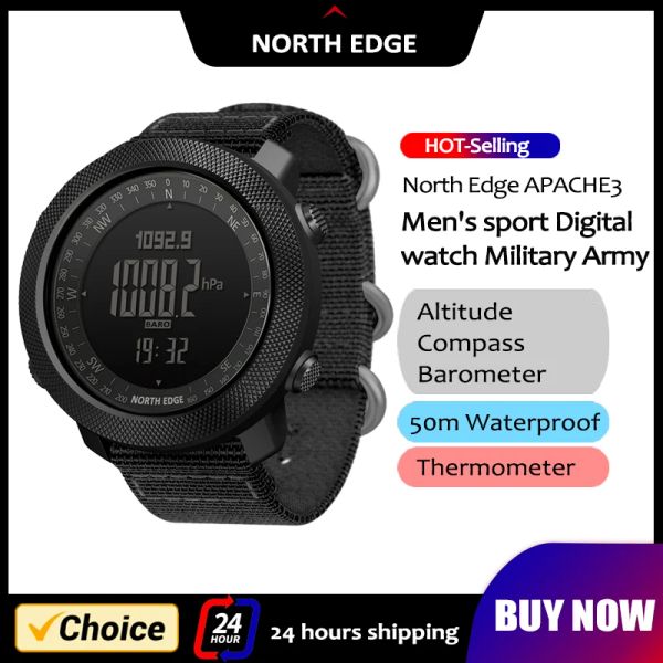 Montre North Edge Mens Smart Watch Military Army Clock Balleter Barometer Baromètre Pidomètre Running Digital Smartwatch Imperproproof 50m