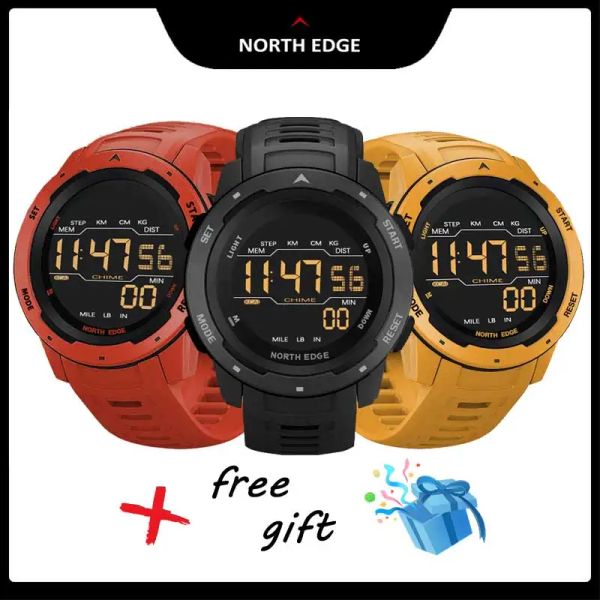 Regardez North Edge Mens Smart Watch Women Sportswatch Dual Time Running Petomdown Countdown Imperproof 50m Alarm Digital Alarm Military Clock