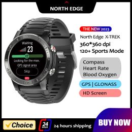 Bekijkt North Edge Xtrek Men Sports Smart Watch GPS 360*360dpi Hartslag SPO2 VO2MAX Stress 120 Sportmodus Smartwatch voor Android IOS