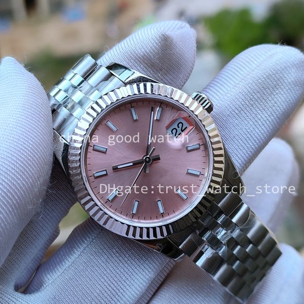 Montres pour femmes 31 mm Lady Gift Watch BPf Cadran rose Mouvement automatique Jubilee Robe en acier inoxydable Date Saphir Cristal BP Factory Bracelets Boîte d'origine