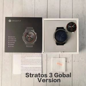 RELORDES NUEVO NUEVO AMAZFIT STRATOS 3 Versión de zafiro Pantalla Smart Watch GPS 5ATM Música China Box With Global Language