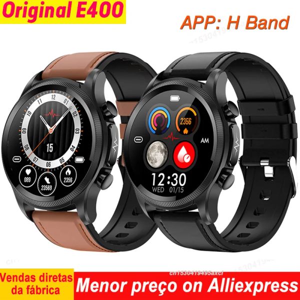 Relojes E400 E400 Smart Watch Temperatura corporal ECG PPG HRV PTT Azúcar Azúcar Presión arterial Monitor de oxígeno IP68 Impermeable Smartwatch