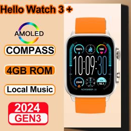 Relojes originales Hello Watch 3 Plus Ultra Smartwatch 2023 AMOLED 4GB ROM Compass Música local RELOJ Hombre Watch For Men Pk HK 9 Ultra 2