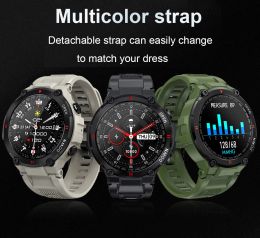 Montres Original K27 Men Smart Watch 400mAh BT Appel téléphonique Custom Dail Dail Heart Sated Pression Oxygen Monitor SmartPlac