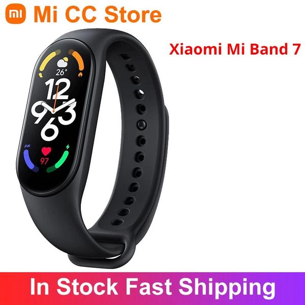 Relojes Original Xiaomi Mi Band 7 oxígeno en sangre 1,62 ''Pantalla AMOLED carga magnética siempre en la cara del reloj banda inteligente 6 correa de color