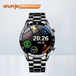 Horloges Orunjo I9 Smart horloge Heren Volledig touchscreen Sport Fitness SmartWatch IP68 Waterdichte Bluetooth-verbinding voor Android ios