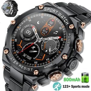 Horloges Outdoor Sport Smart Watch Heren 800mAh Batterij met lange levensduur Bluetooth Oproep Waterdichte Fitness Tracker SmartWatch voor Android ios