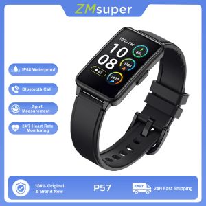 Montres P57 Smart Watch WomenBluetooth Appelez le 1,57 pouce HD Affichage Sport Fitness Faté cardiaque Blood Oxygen Monitor IP68 Waterproof