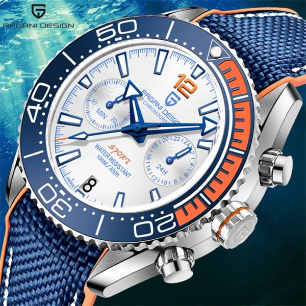 Montres Pagani Design New Diver Watch Men 10bar Imperpose Date Horloge Sports Montres Top Brand Mens Quartz Wrist Watch Relogio Masculino
