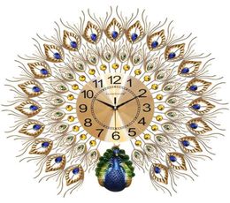 Montres Paacock Wall horloge salon Home Fashion Big Wall Watch Decoration Clock Creative Silent Quartz 20 Inch8453690