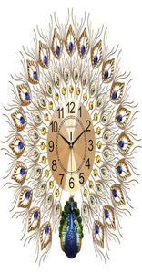 Montres de paon de paon salon salon à la maison fashion big wall watch décoration horloge créative quartz silencieux 20 pouces3787322