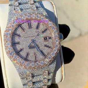 Horloges Hanger Kettingen Verguld Iced Out Pols Sterling Sier Vvs Moissanite Diamond Hip Hop Quartz voor