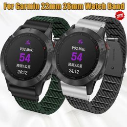 Relojes QuickFit 22 mm 26 mm Correa de patrón de fibra de carbono para Garmin Fenix 5 5x más 3 3 horas/Epix 7x 7 Solar/6x 6 Pro Smartwatch Band