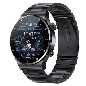 Bekijkt QW33 Smart Watch Bluetooth Call NFC Access Control HR BP Spo2 Health Monitoring Rotate knop Twee Menu Style Smartwatch