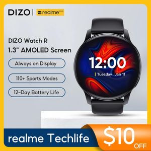 Horloges realme Techlife DIZO Horloge R Smart Horloge 360*360 AMOLED Display Waterdichte Fitness Tracker Sport Smartwatch Vrouwen Mannen