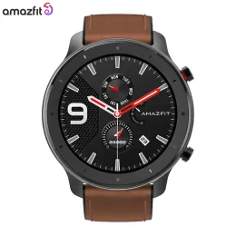 Horloges Gerenoveerde machine Amazfit GTR 47 mm smartwatch 5ATM waterdichte smartwatch Muziekbediening 24 dagen batterij Lederen siliconen band