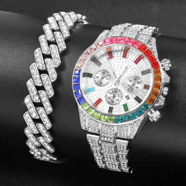 Montres Reloj Mujer Bling Plein Strass Montre De Luxe Rond Quartz Montre-Bracelet Bracelet Femmes Mode Horloge Cadeau 230613