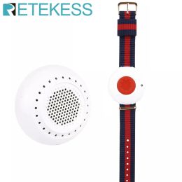 Relojess Retekess TD020 Pagador de cuidador inalámbrico SOS Reloj Botón de llamadas Enfermera Alerta Medical Alert System para ancianos en el hogar