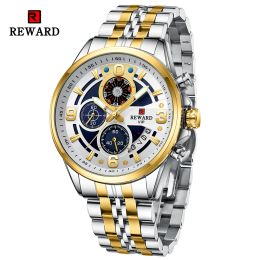 Montres récompenses Design Quartz Hardatch pour hommes Sport Sport Imperpose Watchs en acier inoxydable Chronographe Lumineux montre