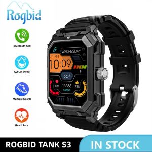 Montres Rogbid Tank S3 militaire Smartwatch hommes robuste 10ATM étanche Sports de plein air fréquence cardiaque santé Bluetooth appel montre intelligente femmes