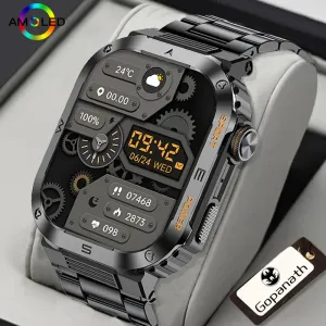 Horloges robuuste en duurzaam militair smart horloge IP68 waterdichte 2.01 '' HD Display Bluetooth Voice Smart Watch voor Android iOS Xiaomi