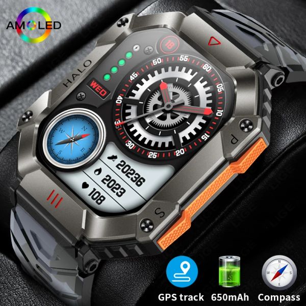 Regarde des hommes intelligents militaires robustes pour le tracker de fitness sportif Xiaomi Sports IP67 imperméable AI Voice Bluetooth Call Smartwatch 2023