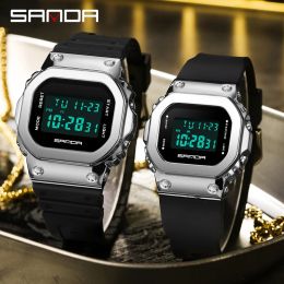 Regardez Sanda Military G Style Mens LED Digital Watch Men and Women Couple Couple horloge imperméable Loisure Manire Relogio Masculino