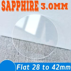 Montres Sapphire 3 mm plat 28 à 42 mm Round Verre Remplacement Remplacement Mécanique Crystal Lens Glêmes de réparation de la montre