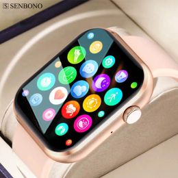 Mira Senbono 2023 NUEVO Mujer Smart Watch Bluetooth Call Sport Sport Watch Music Player Fitness Tracker Heart Women Women Men+Box