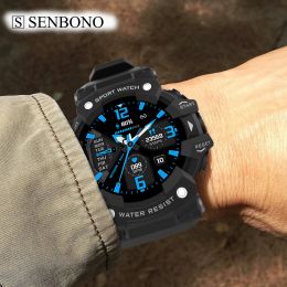 Relojes Senbono New Smart Watch Smart's Outdoor Sports Smartwatch Smartwatch IP68 Waterproof SPO2/HR/BP Fitness Tracker Alarma personalizada Alarma de alarma