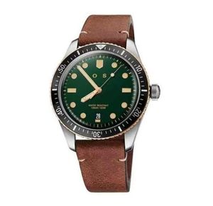 Horloges Eenvoudig stijlmerk voor mannen date analoge stalen wijzerplaat lederen band zwart groen waterdicht