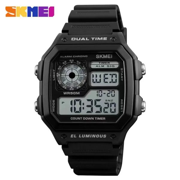 Relojes SKMEI 1299 Moda Deportes Hombres Reloj Correa Impermeable Relojes Electrónicos Reloj Relogio Masculino Militar Hombre Reloj de pulsera Digital