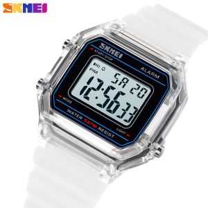 Montres Skmei numérique sport montre pour femme en plein air électronique hommes montre-bracelet boîtier Transparent étanche femme horloge Relogio Feminino