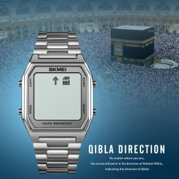 Montres Skmei Led montres hommes montre hommes montres Direction signet numérique ville données mâle Qibla musulman montres Relogio Masculino