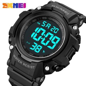 Relojes Skmei reloj deportivo al aire libre para hombre movimiento electrónico cronómetro cronómetro reloj de pulsera Digital alarma luminosa reloj impermeable