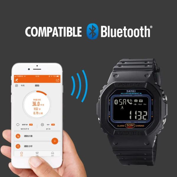 Montres SKMEI Smartwatch montre hommes Bluetooth électronique Sport montres hommes podomètre calories Tracker pour Huawei Iphone Reloj Inteligente