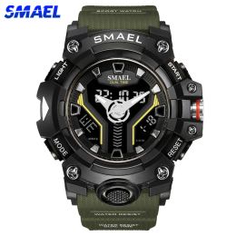 Relojes Smael Brand Dual Time Watch Miren Men Stopwatches Sports Wall Wallwatch Alarma digital Clock Military Led Clock